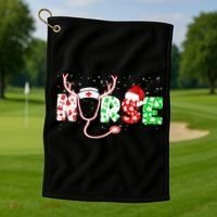 Cute Christmas Nurse Logo Golf Towel thumb 1