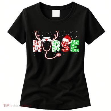 Cute Christmas Nurse Logo Women's T-Shirt