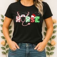 Cute Christmas Nurse Logo Women's T-Shirt thumb 2