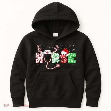 Cute Christmas Nurse Logo Kids Hoodie