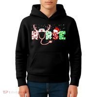 Cute Christmas Nurse Logo Kids Hoodie thumb 4