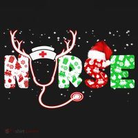 Cute Christmas Nurse Logo Kids Long Sleeve Shirt thumb 2