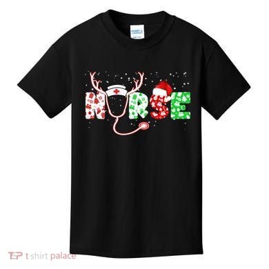 Cute Christmas Nurse Logo Kids T-Shirt