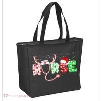 Cute Christmas Nurse Logo Tote Bag thumb 2