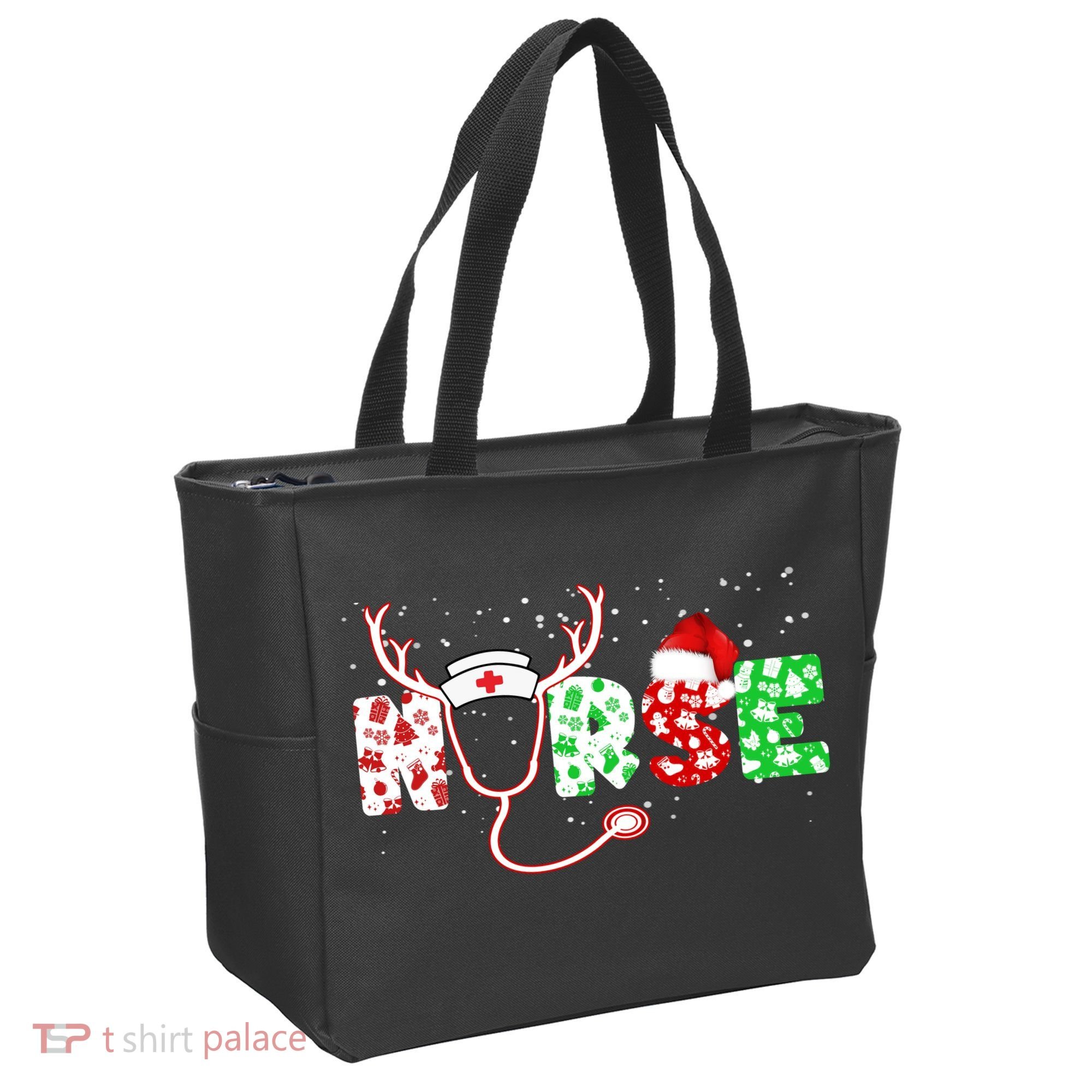 Cute Christmas Nurse Logo Tote Bag