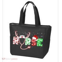 Cute Christmas Nurse Logo Tote Bag thumb 3