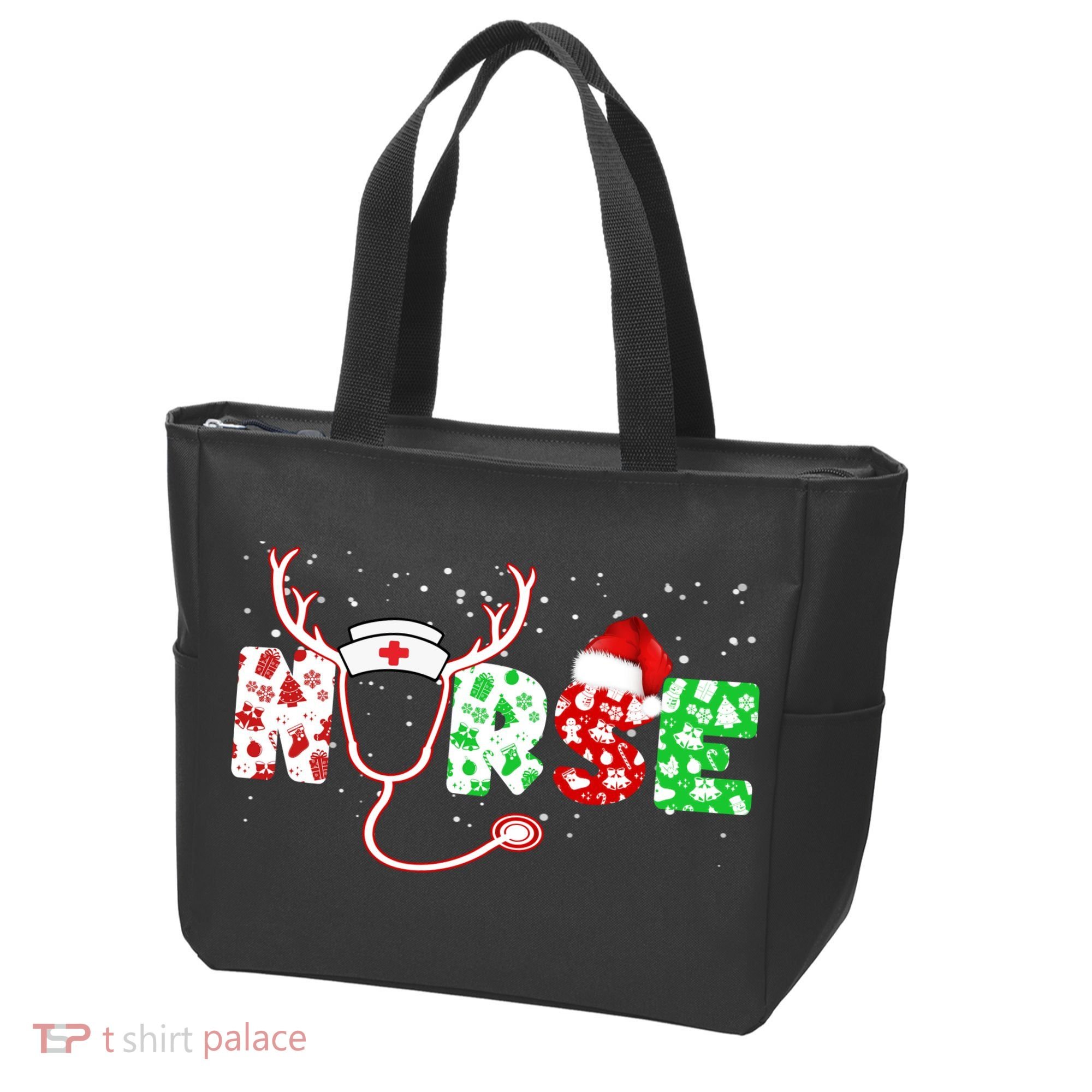 Cute Christmas Nurse Logo Tote Bag