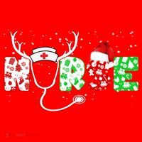 Cute Christmas Nurse Logo Santa Hat thumb 1