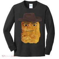 Cowboy Chicken Nugget Meme Kids Long Sleeve Shirt thumb 0