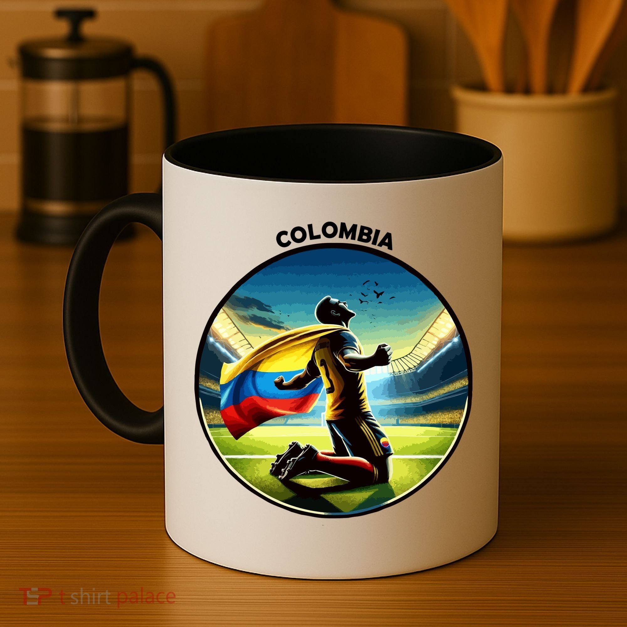 Cool Colombia National Soccer Team With Flag Coffee Mug