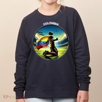 Cool Colombia National Soccer Team With Flag Women's Sweatshirt thumb 0