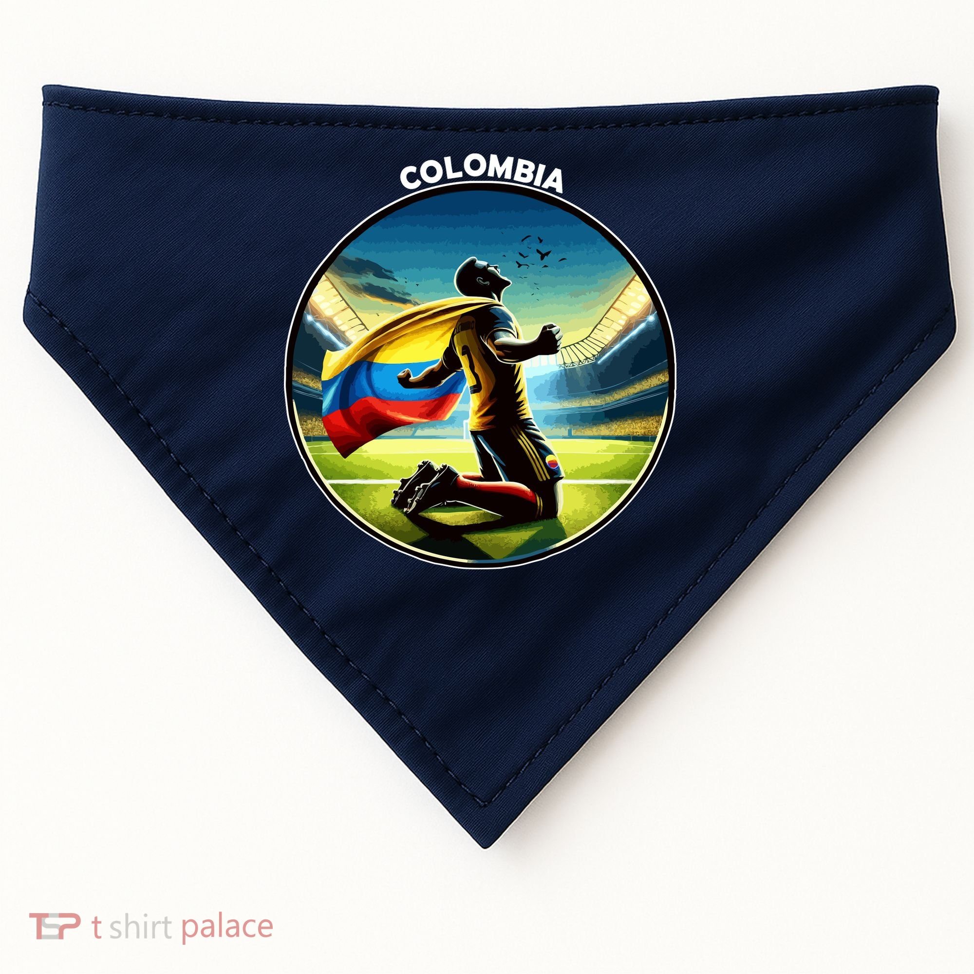 Cool Colombia National Soccer Team With Flag USA-Made Doggie Bandana