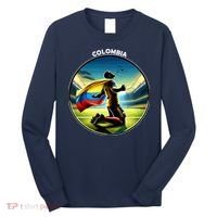 Cool Colombia National Soccer Team With Flag Long Sleeve Shirt thumb 0