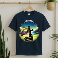 Cool Colombia National Soccer Team With Flag T-Shirt thumb 2
