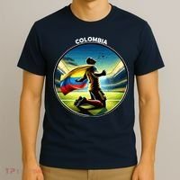 Cool Colombia National Soccer Team With Flag T-Shirt thumb 3