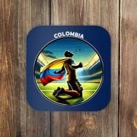 Cool Colombia National Soccer Team With Flag Coaster thumb 0