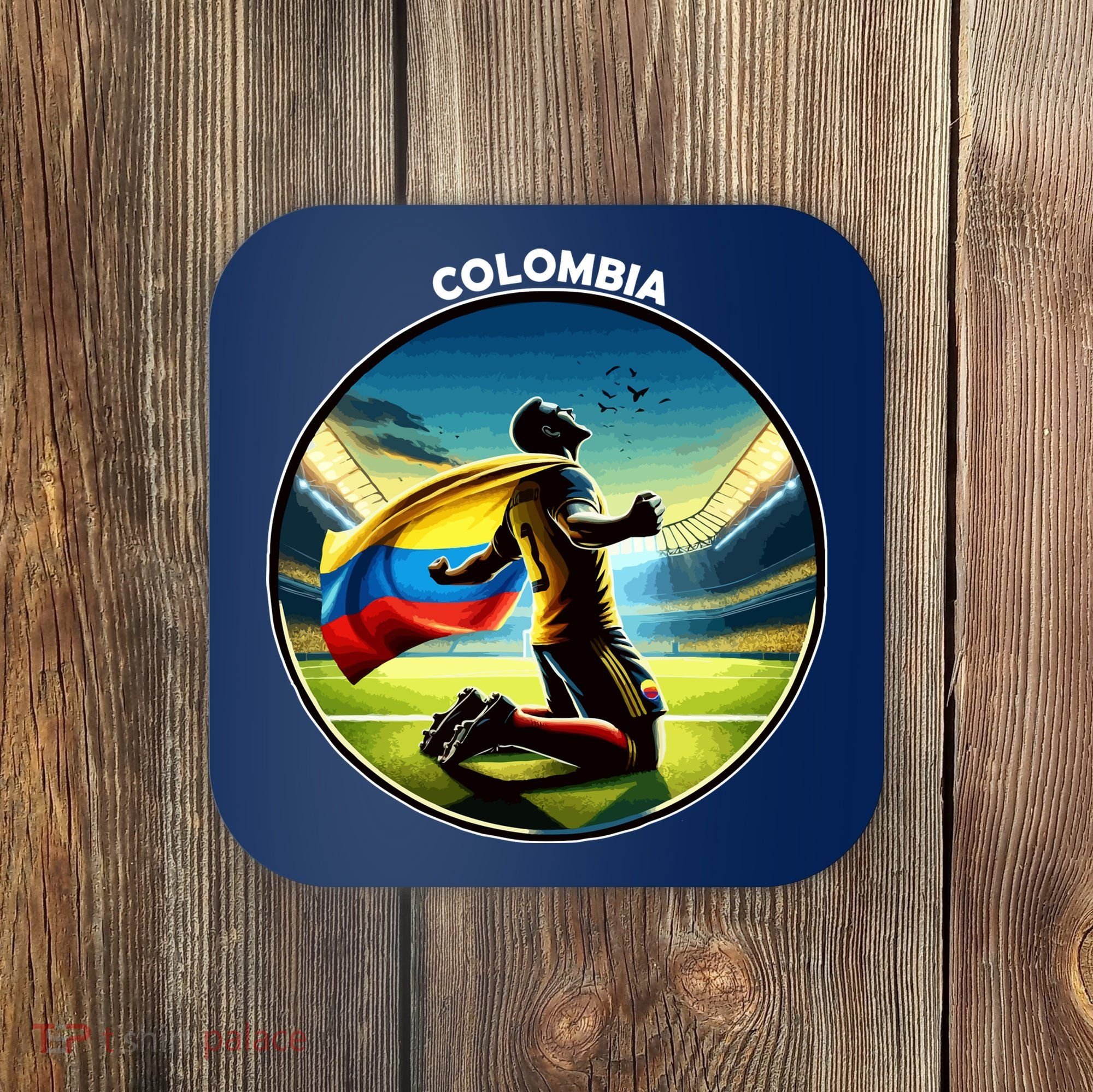 Cool Colombia National Soccer Team With Flag Coaster
