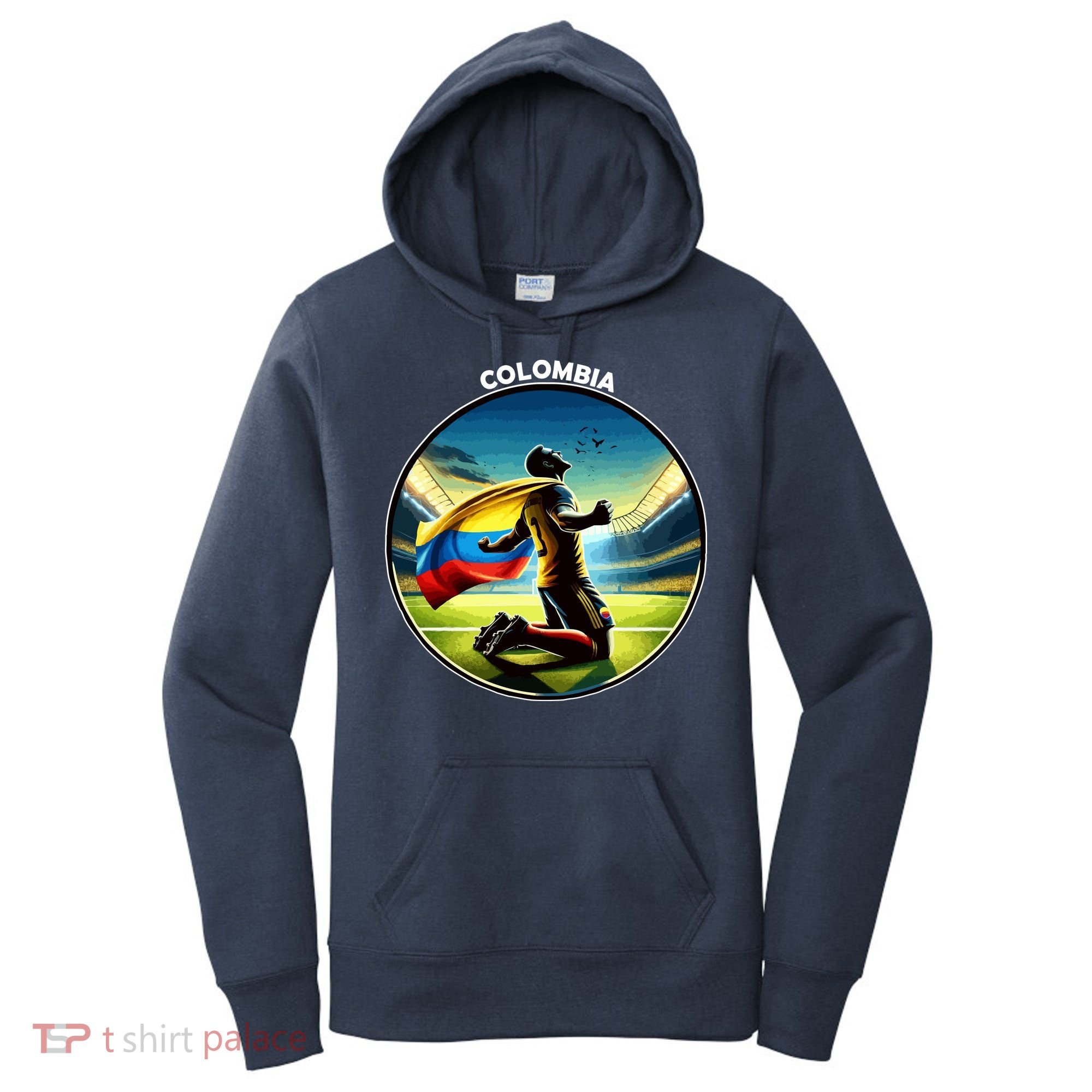 Cool Colombia National Soccer Team With Flag Women's Hoodie