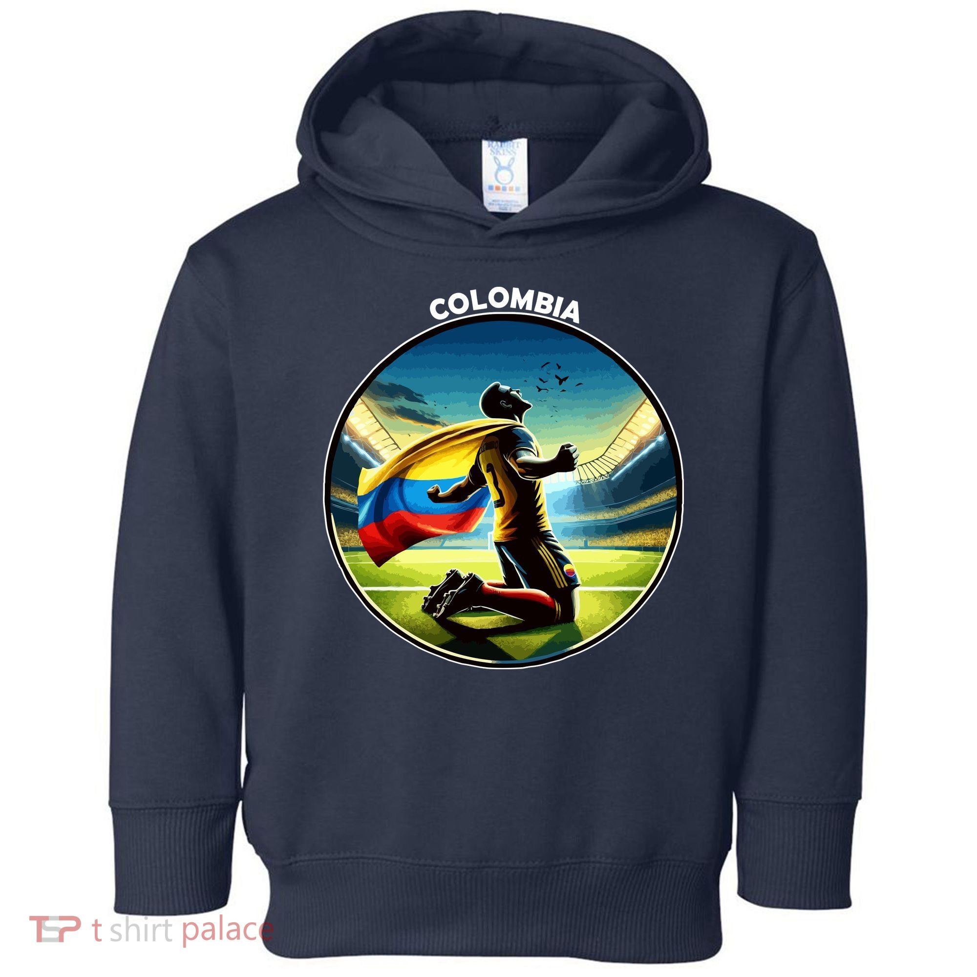 Cool Colombia National Soccer Team With Flag Toddler Hoodie