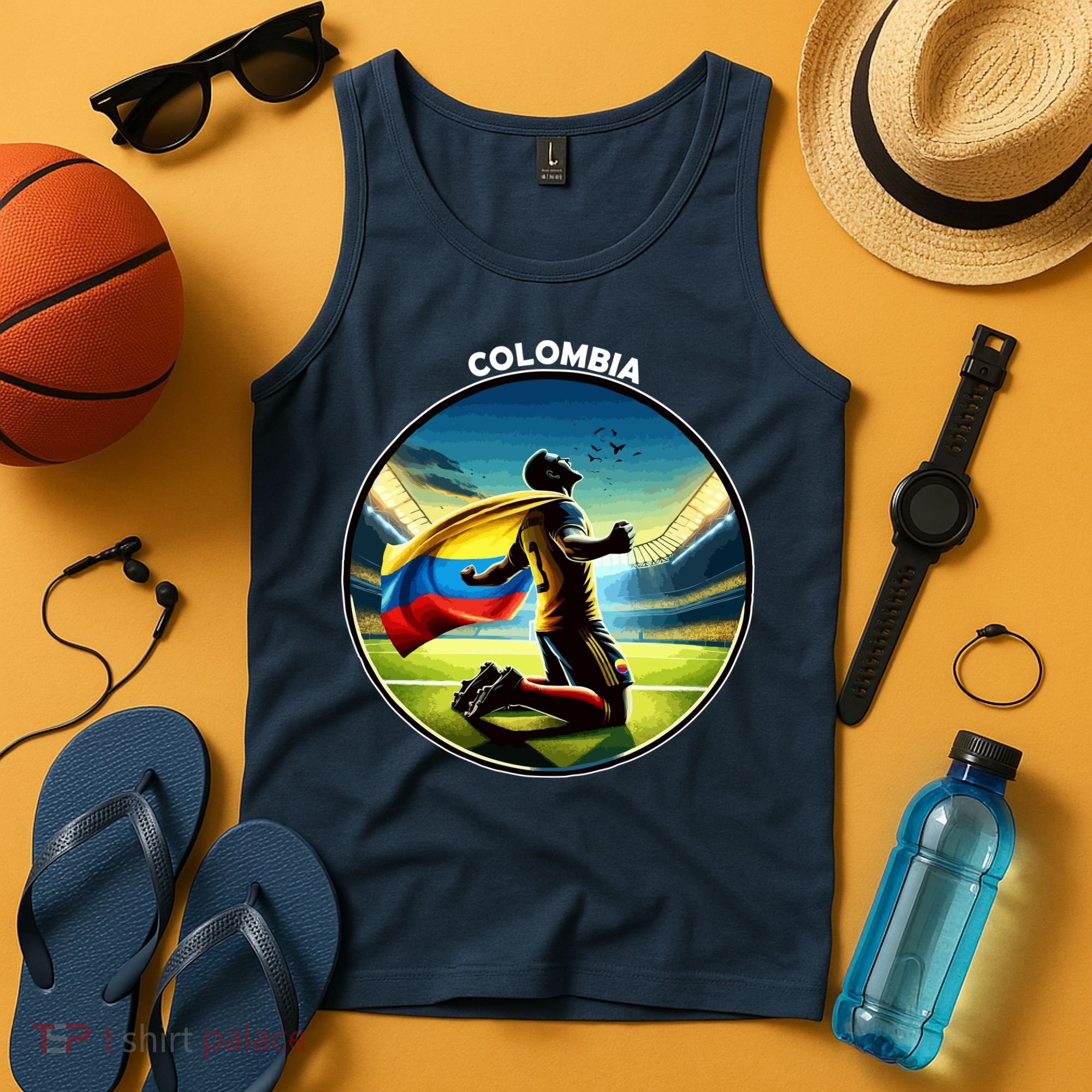 Cool Colombia National Soccer Team With Flag Tank Top