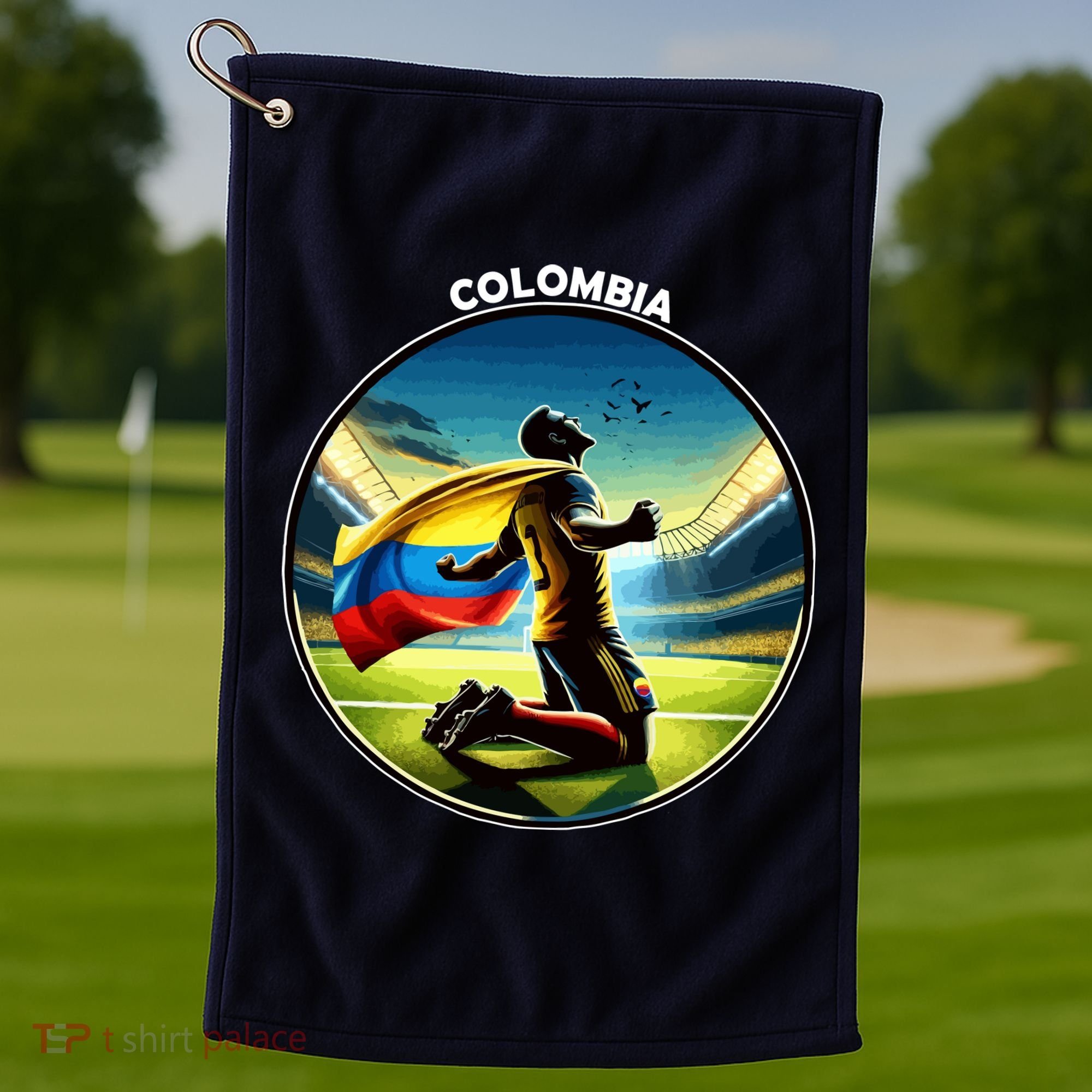Cool Colombia National Soccer Team With Flag Golf Towel