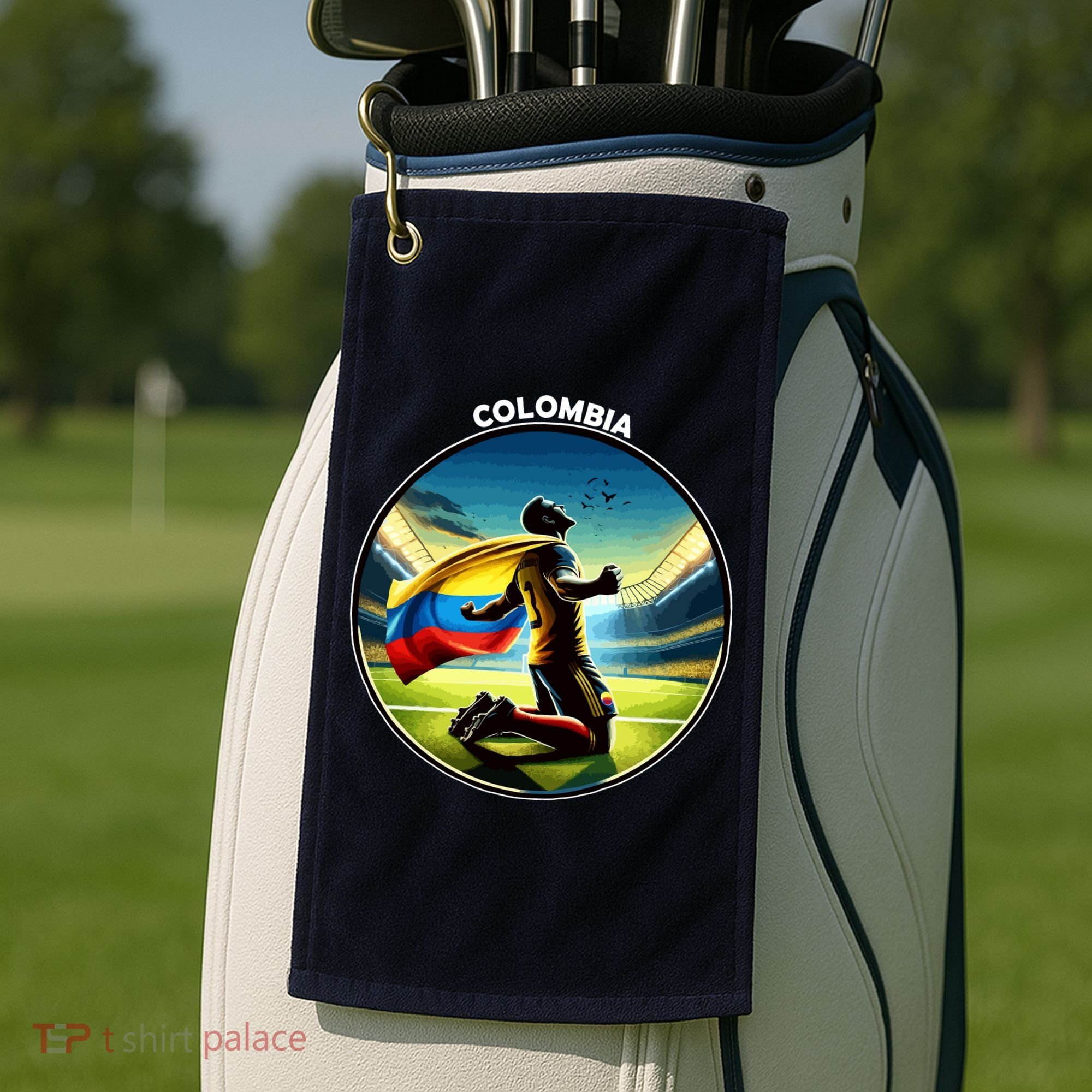 Cool Colombia National Soccer Team With Flag Golf Towel