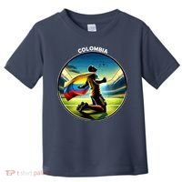 Cool Colombia National Soccer Team With Flag Toddler T-Shirt thumb 0