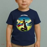 Cool Colombia National Soccer Team With Flag Toddler T-Shirt thumb 2