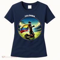 Cool Colombia National Soccer Team With Flag Women's T-Shirt thumb 0