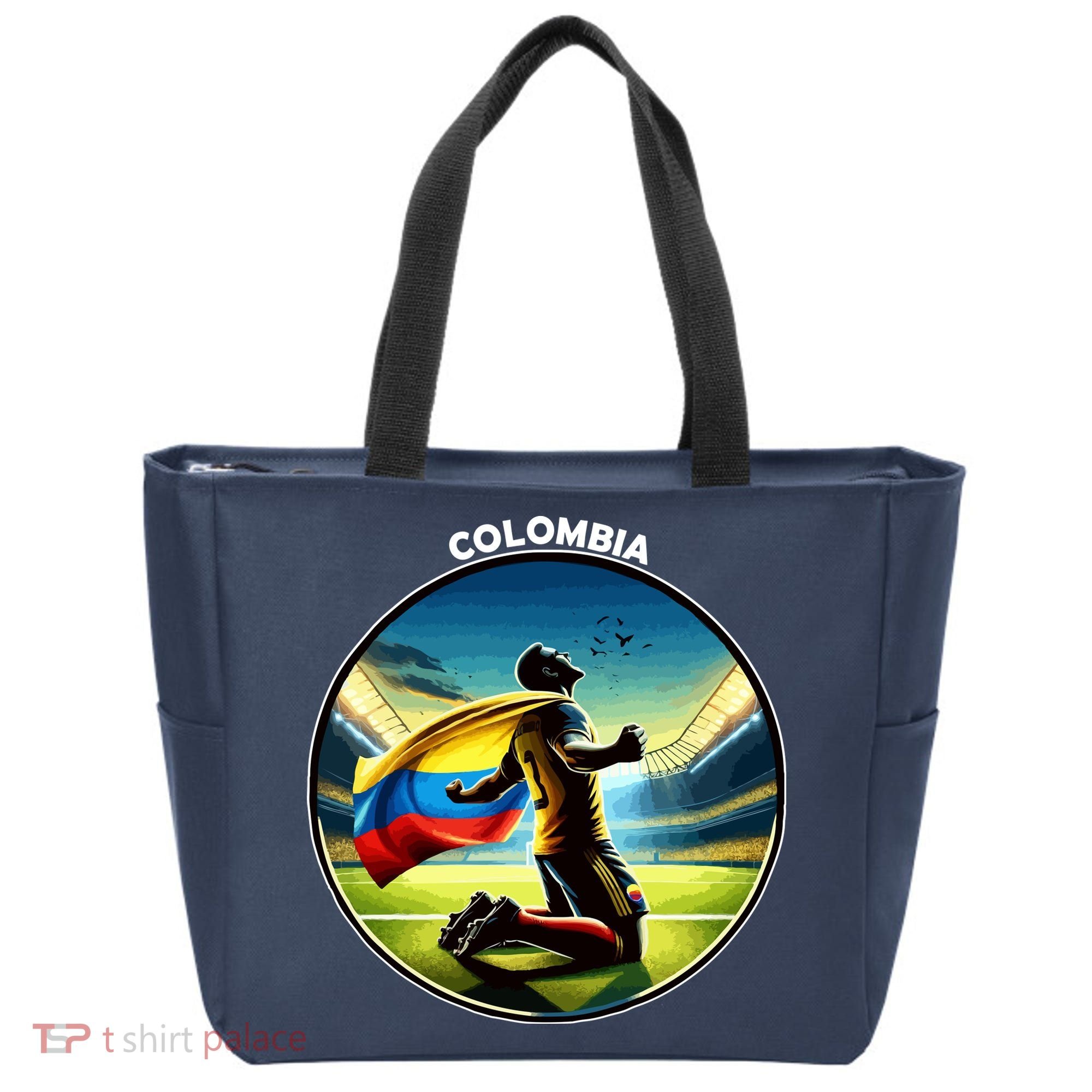 Cool Colombia National Soccer Team With Flag Tote Bag