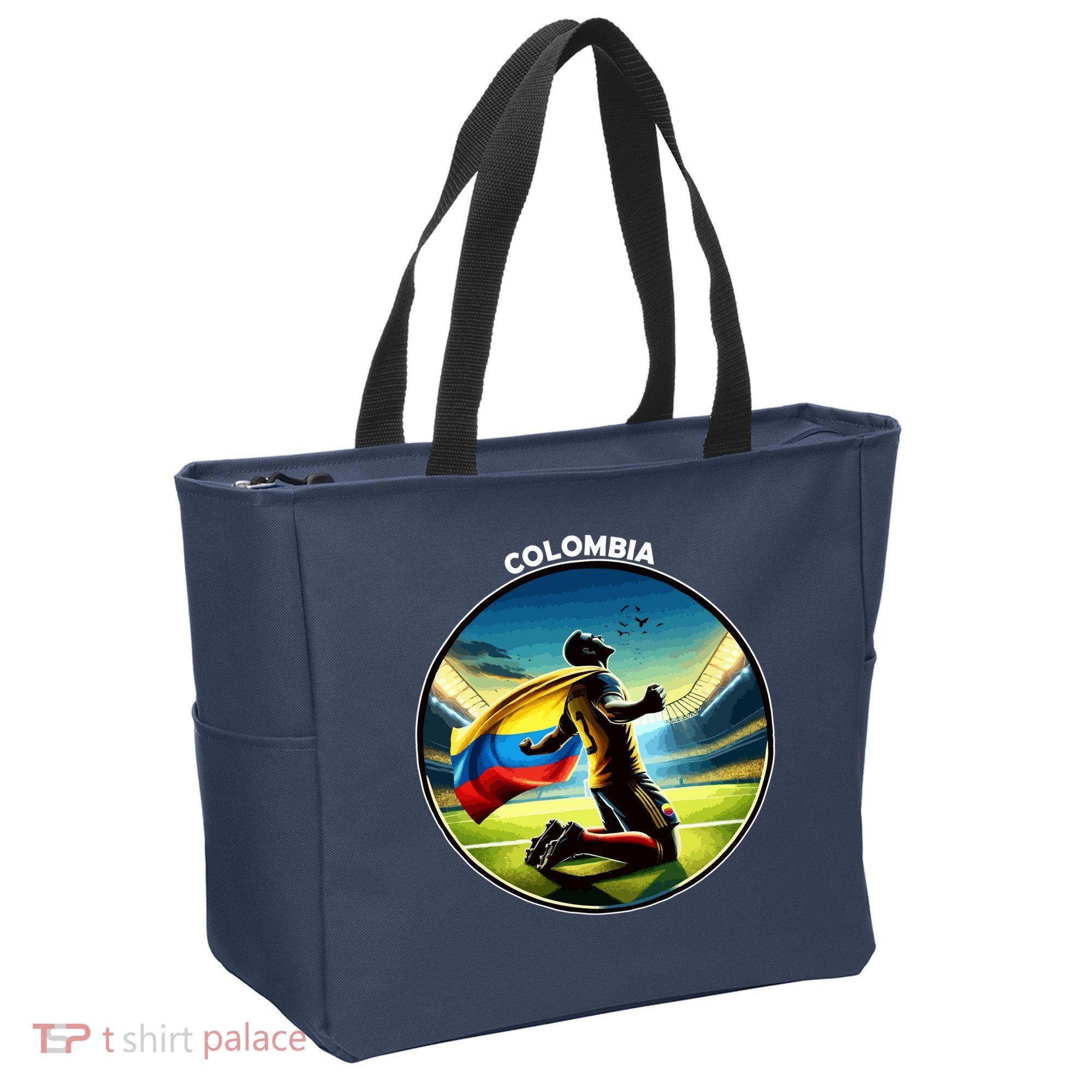 Cool Colombia National Soccer Team With Flag Tote Bag