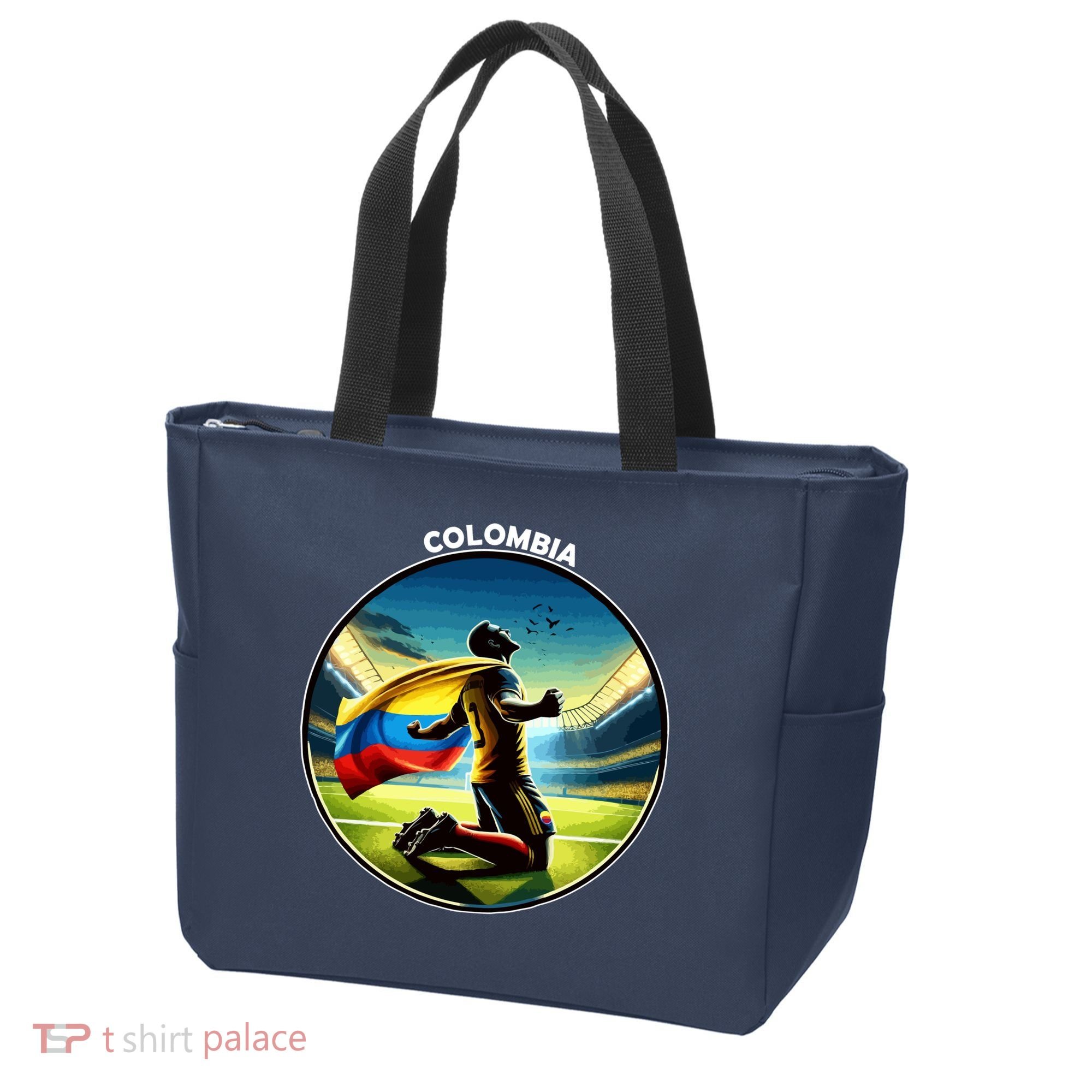 Cool Colombia National Soccer Team With Flag Tote Bag