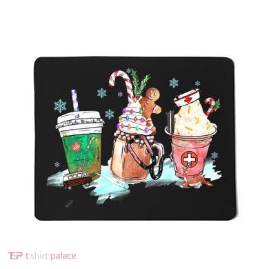Christmas Coffee Nurse Mousepad