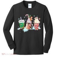 Christmas Coffee Nurse Kids Long Sleeve Shirt thumb 0