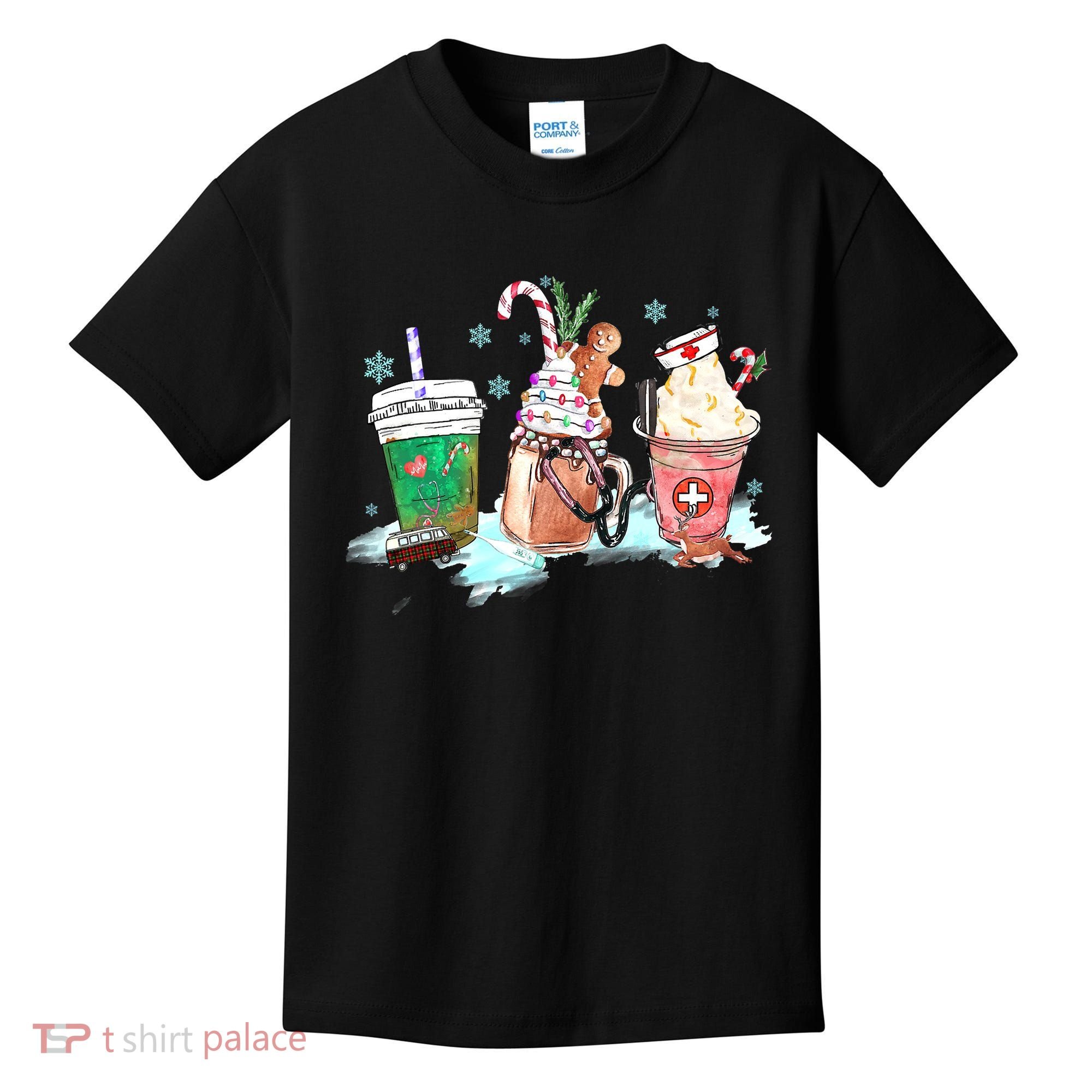 Christmas Coffee Nurse Kids T-Shirt
