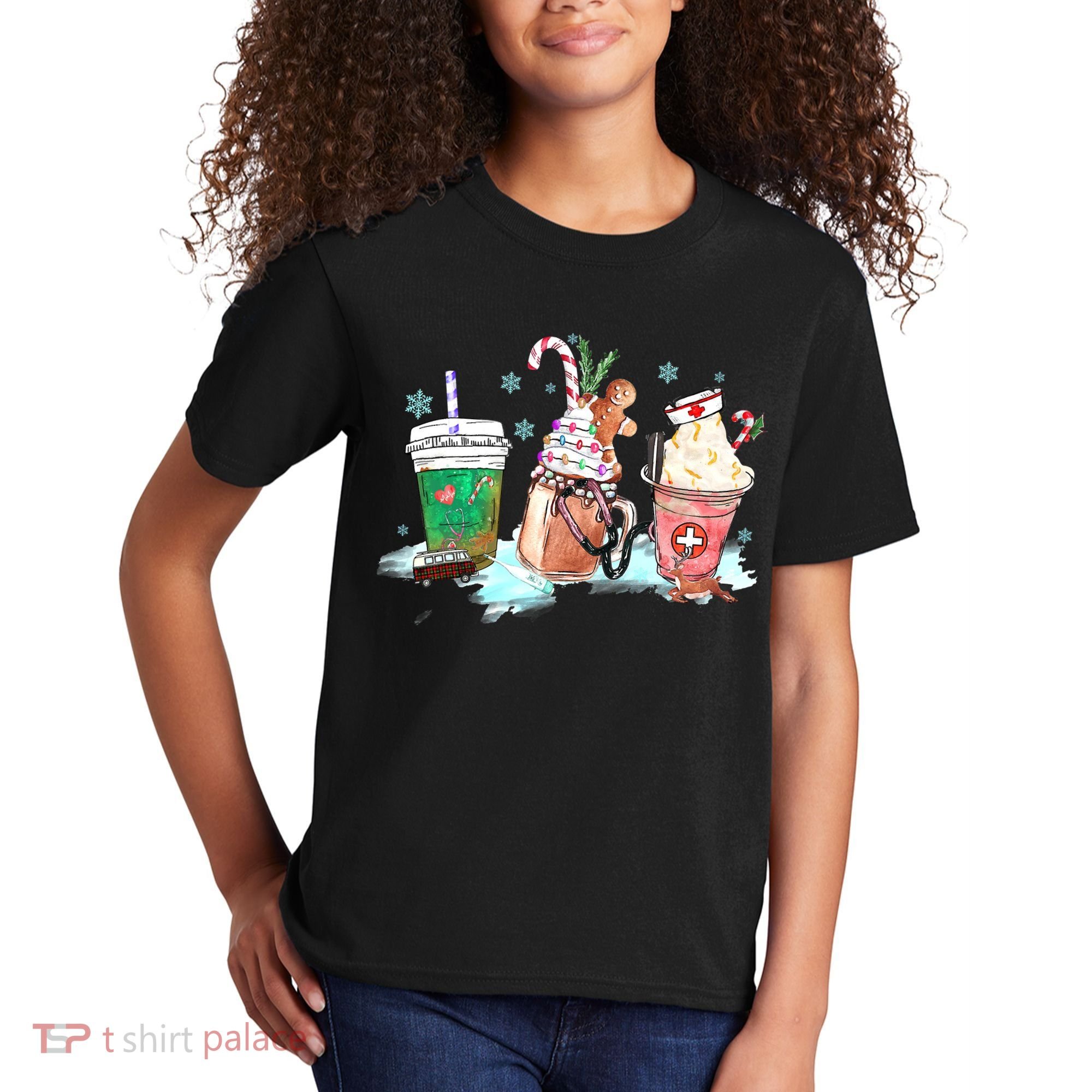 Christmas Coffee Nurse Kids T-Shirt