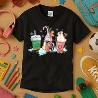 Christmas Coffee Nurse Kids T-Shirt thumb 3