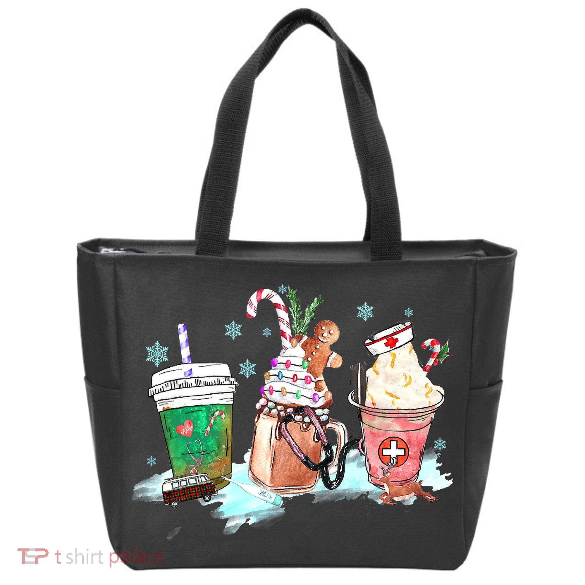 Christmas Coffee Nurse Tote Bag
