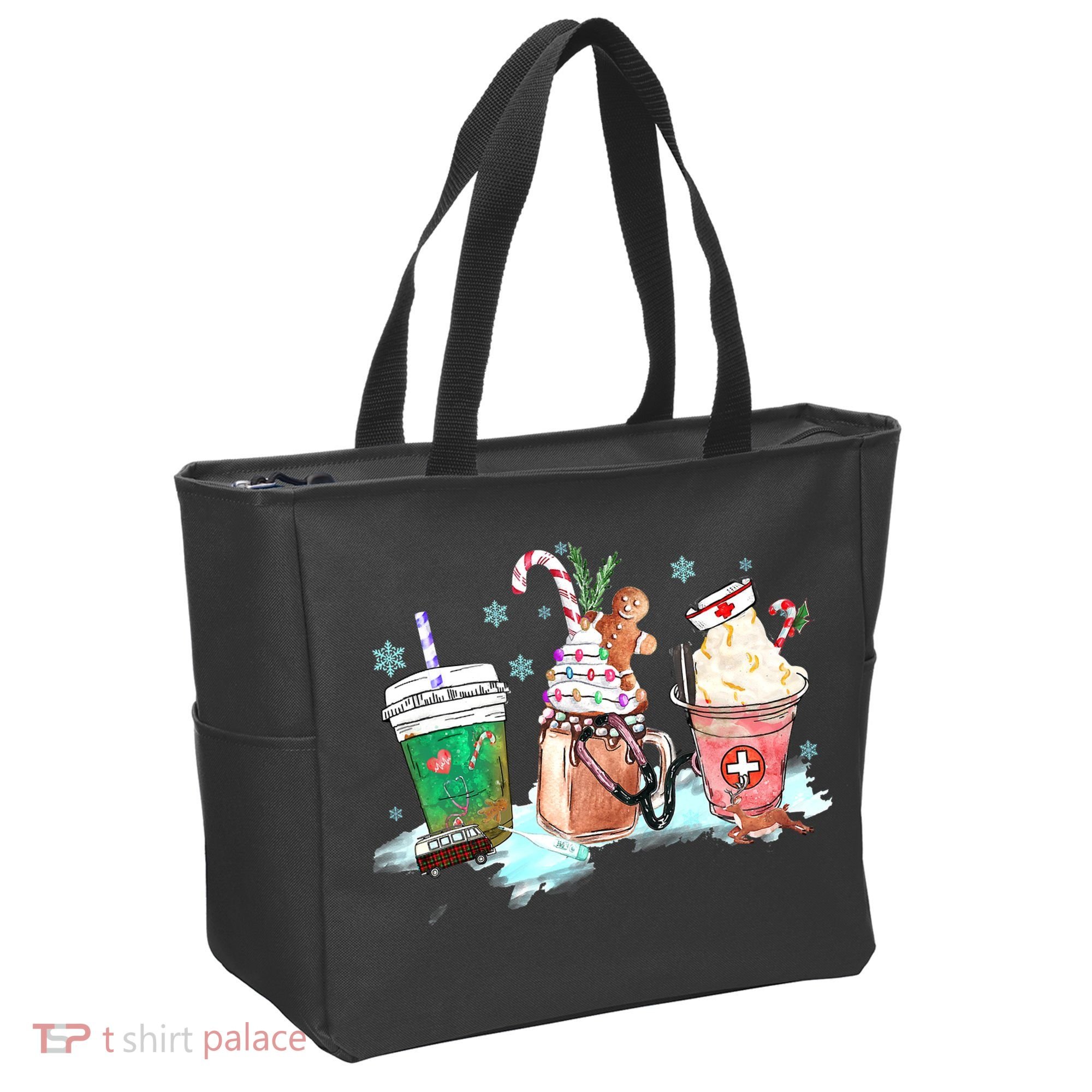 Christmas Coffee Nurse Tote Bag