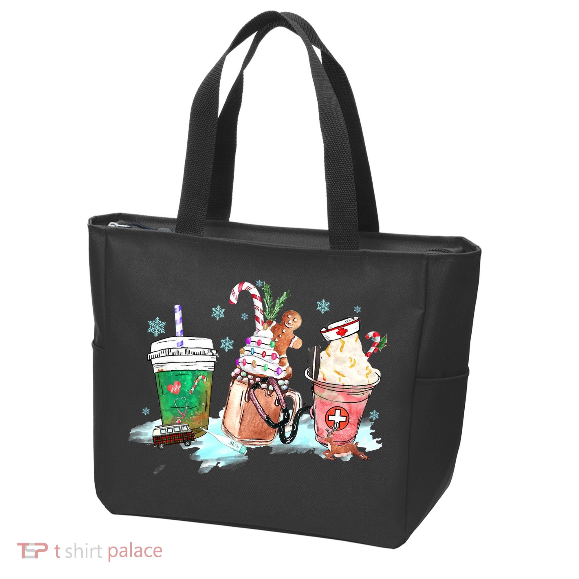 Christmas Coffee Nurse Tote Bag