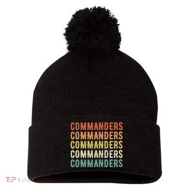 Commanders Pom Pom 12in Knit Beanie
