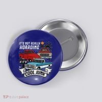 Classic Car Old Truck Automobile Antique Vehicle Hoarding Button thumb 0