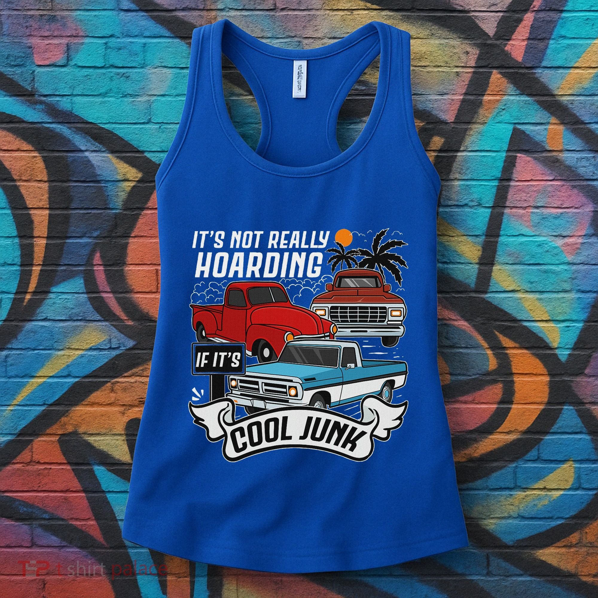 Classic Car Old Truck Automobile Antique Vehicle Hoarding Women's Tank Top