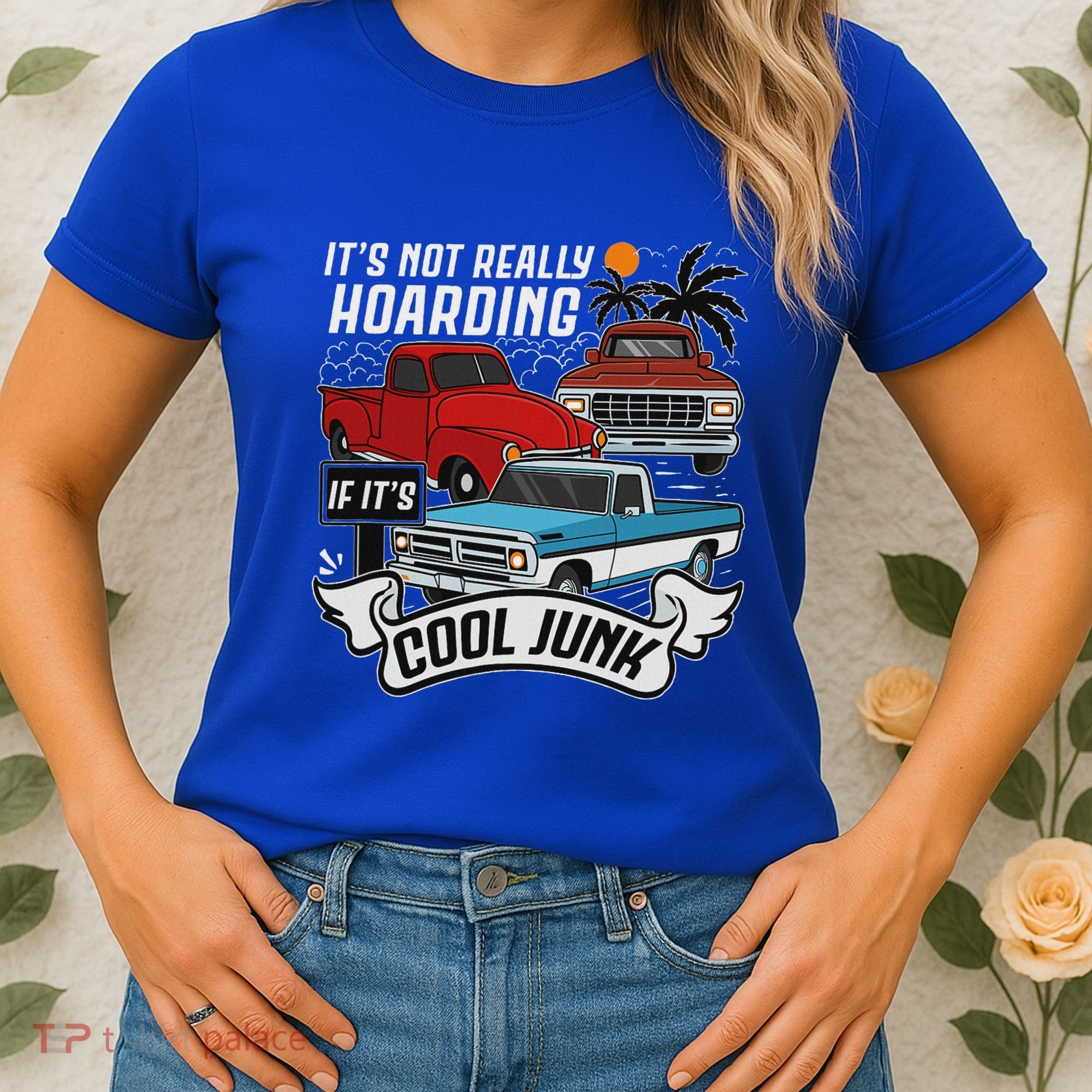 Classic Car Old Truck Automobile Antique Vehicle Hoarding Women's T-Shirt