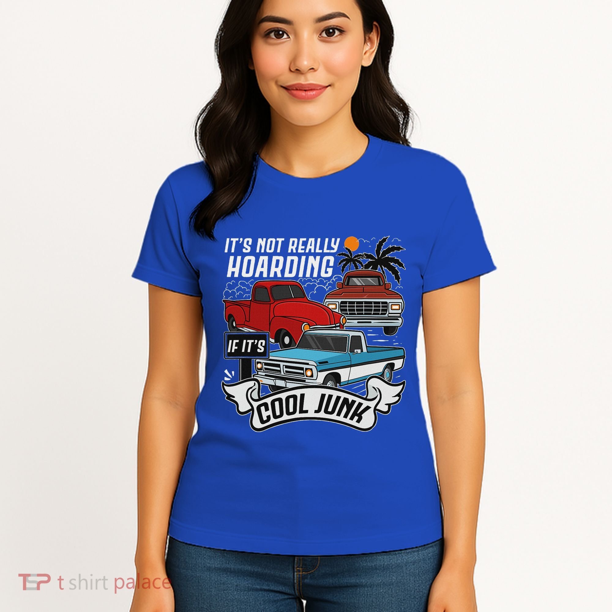 Classic Car Old Truck Automobile Antique Vehicle Hoarding Women's T-Shirt