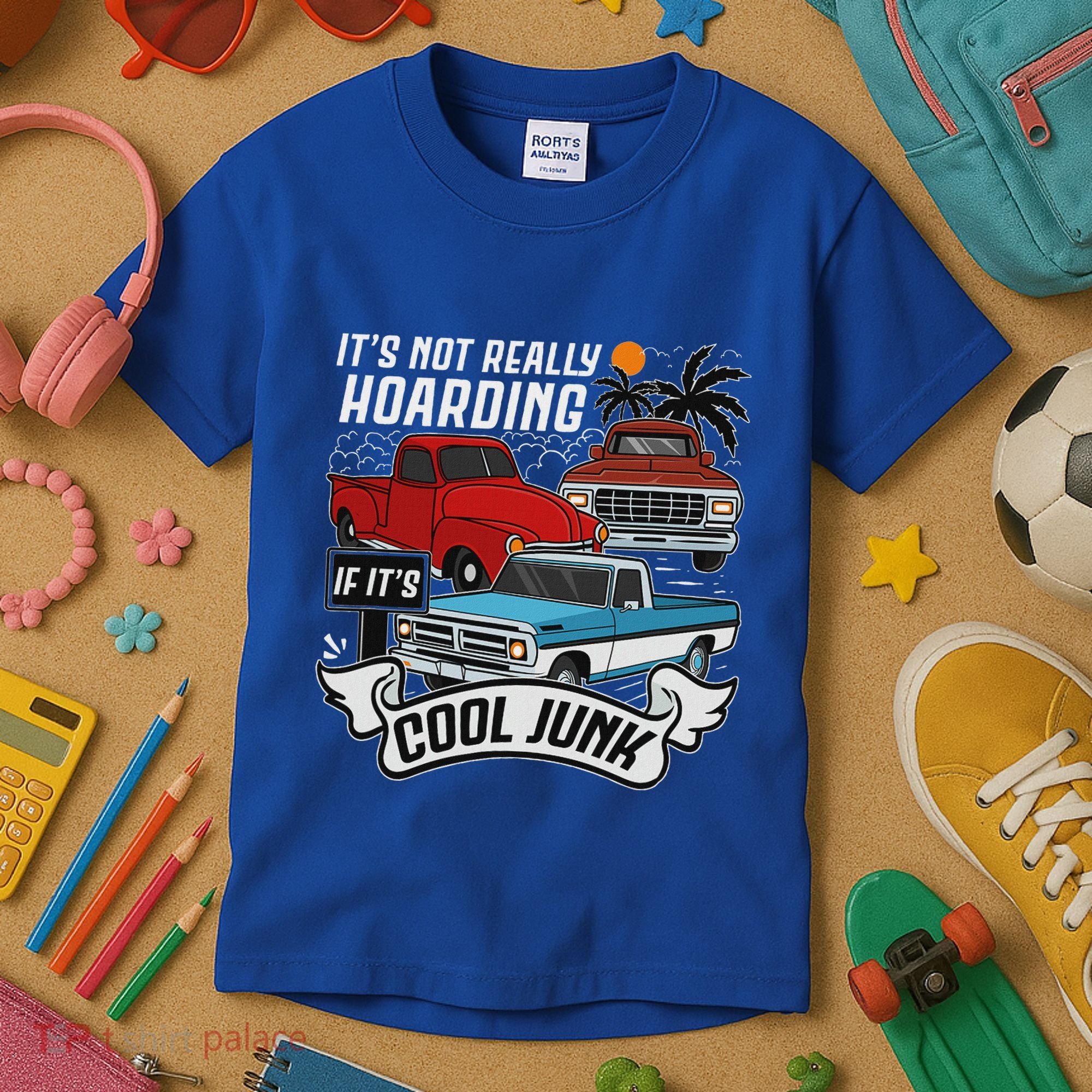 Classic Car Old Truck Automobile Antique Vehicle Hoarding Kids T-Shirt