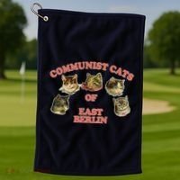Communist Cats Of East Berlin Golf Towel thumb 1
