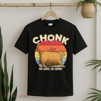 Chonk Cat Oh Lawd He Comin Funny Cat Meme Vintage Style T-Shirt thumb 2