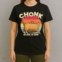 Chonk Cat Oh Lawd He Comin Funny Cat Meme Vintage Style T-Shirt thumb 4