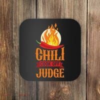 Chili Cook Off Judge Red Chili Coaster thumb 0